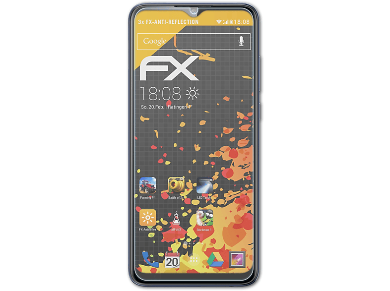ATFOLIX 3x FX-Antireflex Displayschutz(für Lava Z2s)