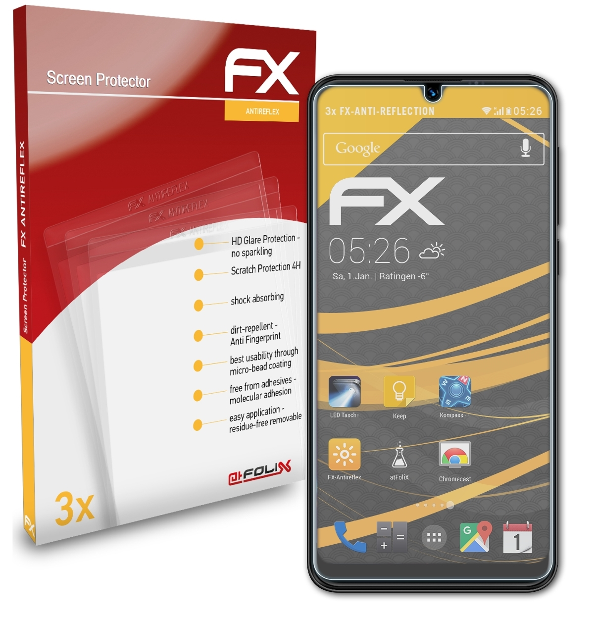 ATFOLIX Displayschutz(für FX-Antireflex 3x Beafon M6)