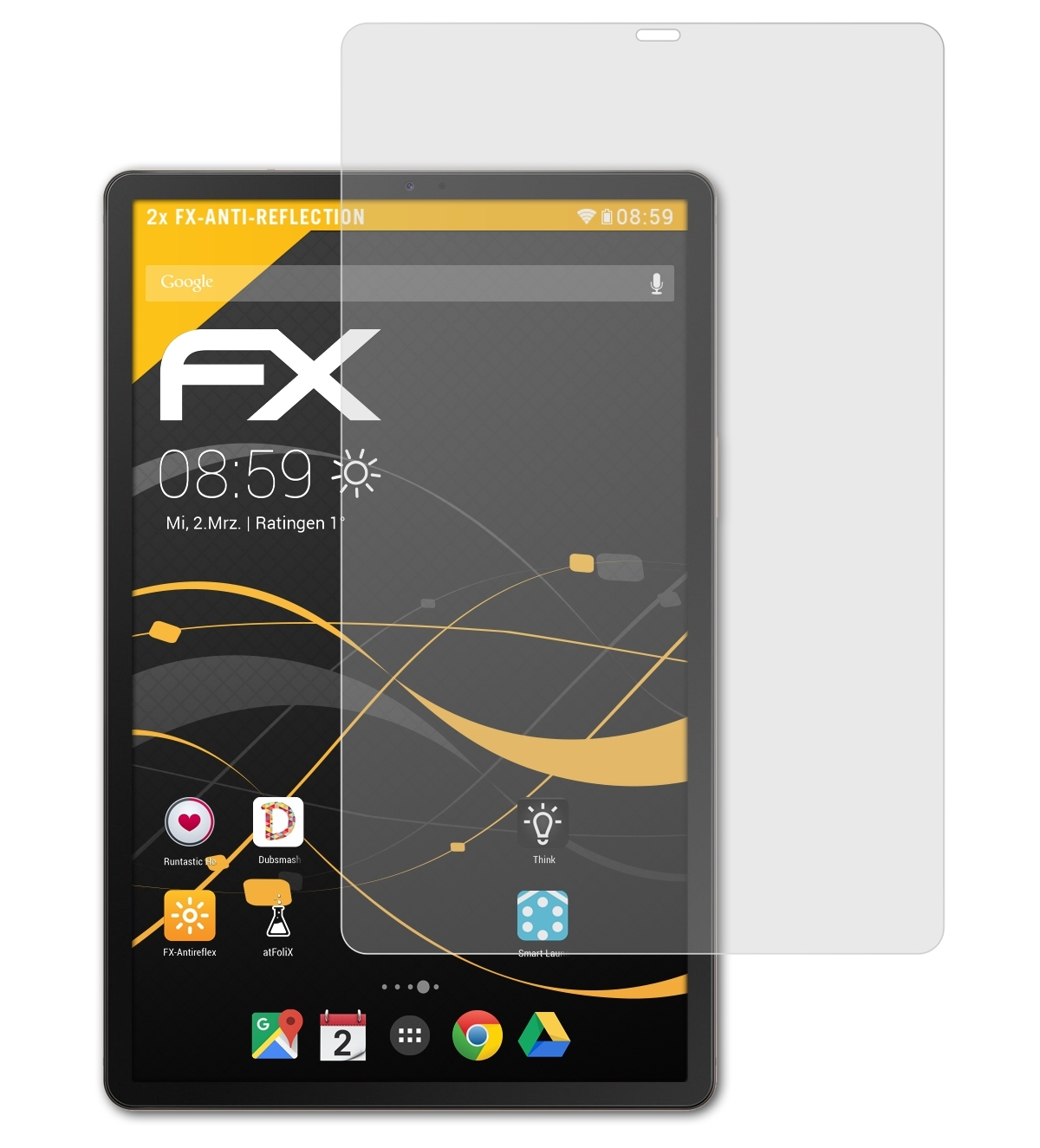 ATFOLIX 2x FX-Antireflex Displayschutz(für Samsung S5e) Tab Galaxy