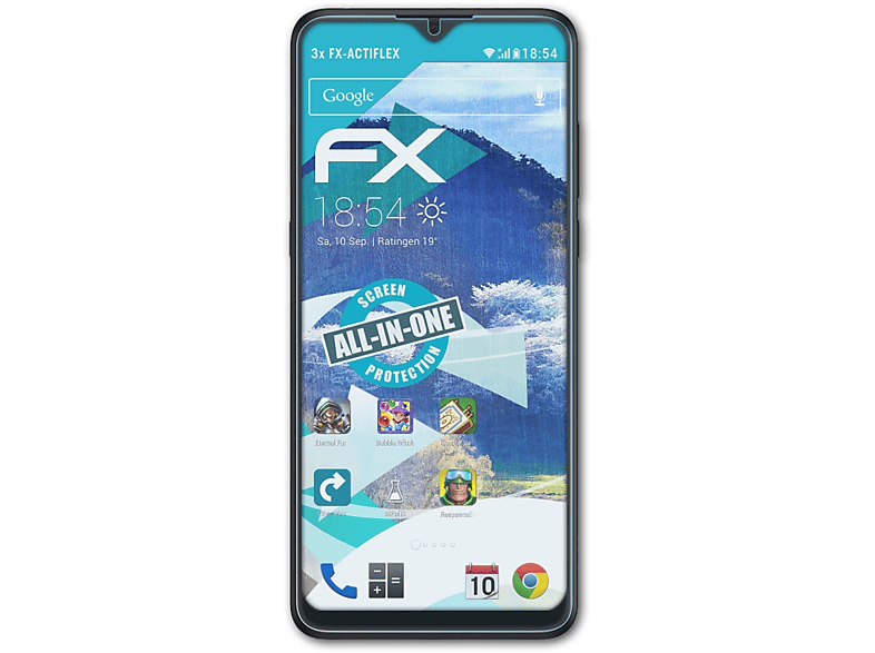 3x (2019)) Displayschutz(für ATFOLIX FX-ActiFleX 3X Alcatel