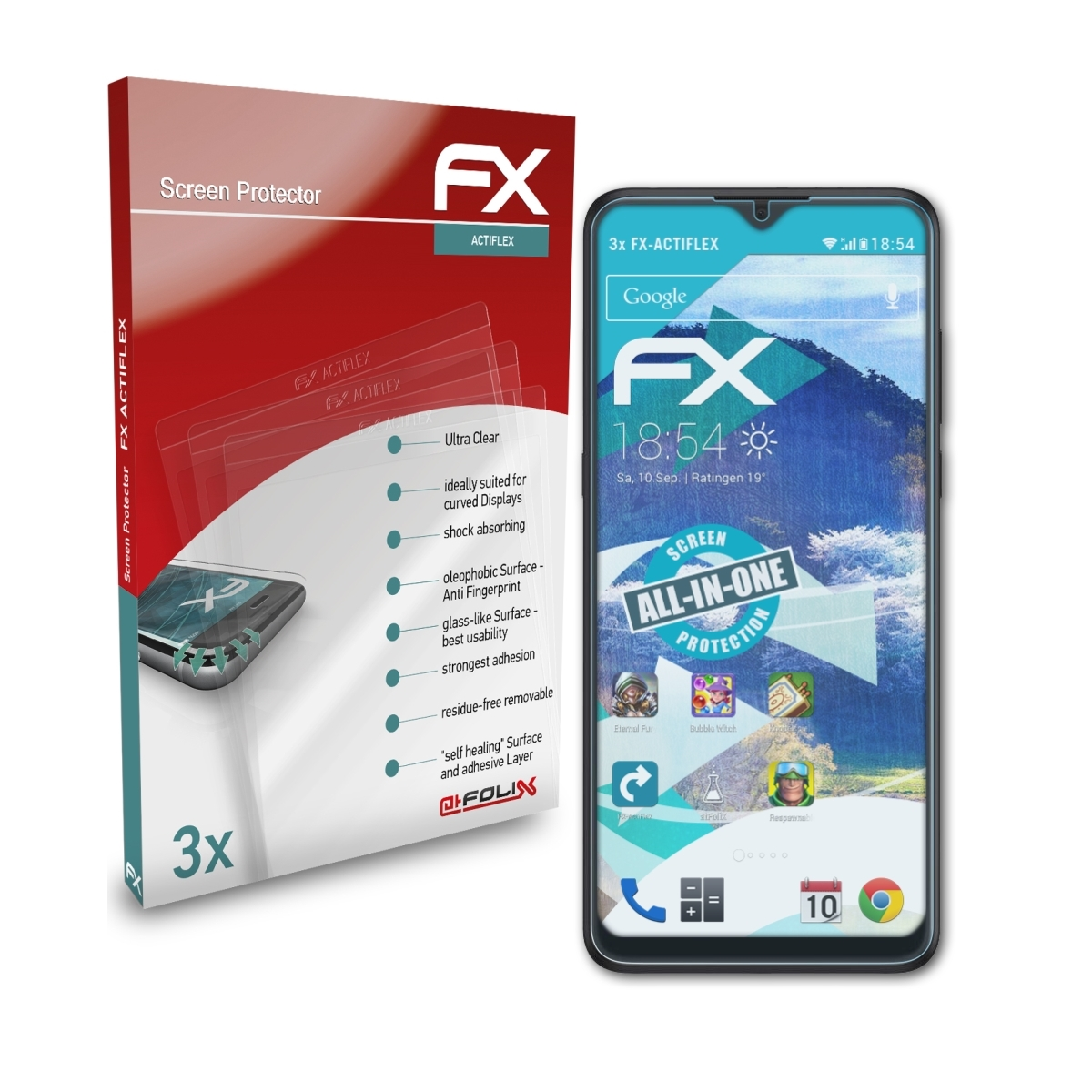 ATFOLIX 3x FX-ActiFleX Displayschutz(für 3X Alcatel (2019))