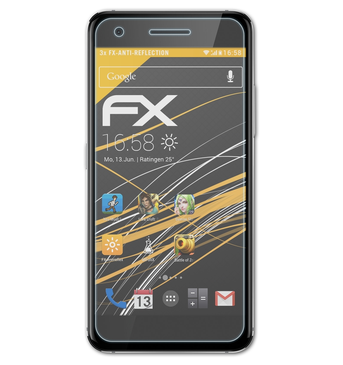 ATFOLIX 3x FX-Antireflex Displayschutz(für V8) Smart Vodafone