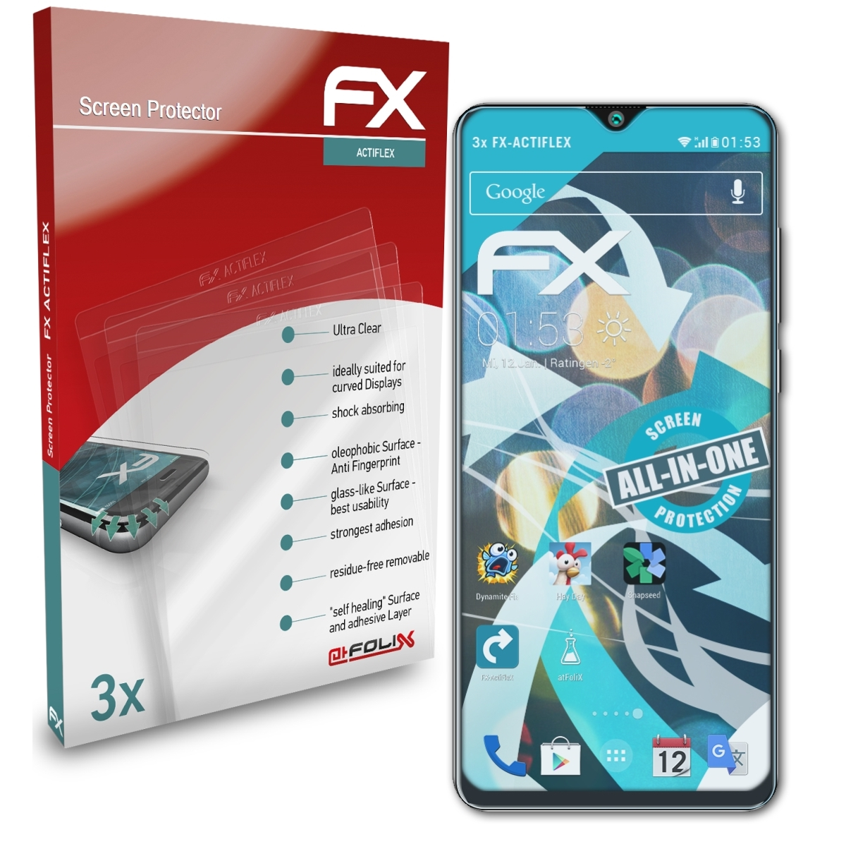 Cubot ATFOLIX 3x Pro) FX-ActiFleX Displayschutz(für 20 Note