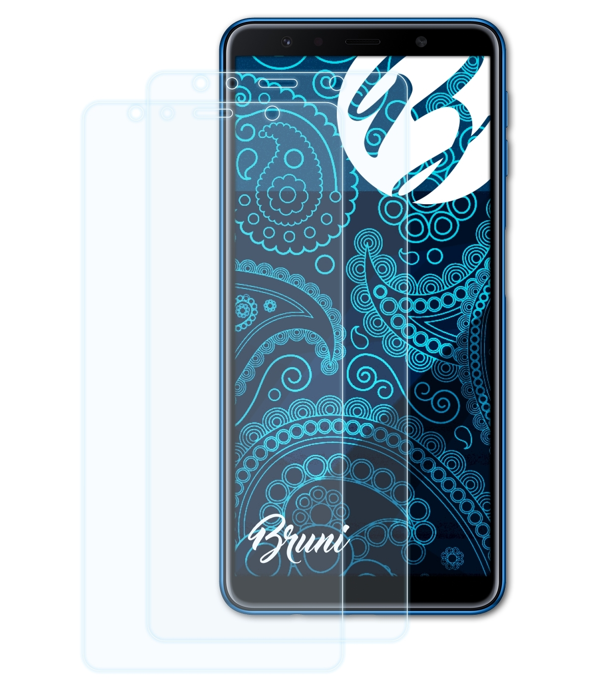 BRUNI 2x Basics-Clear Schutzfolie(für A7 Samsung Galaxy (2018))