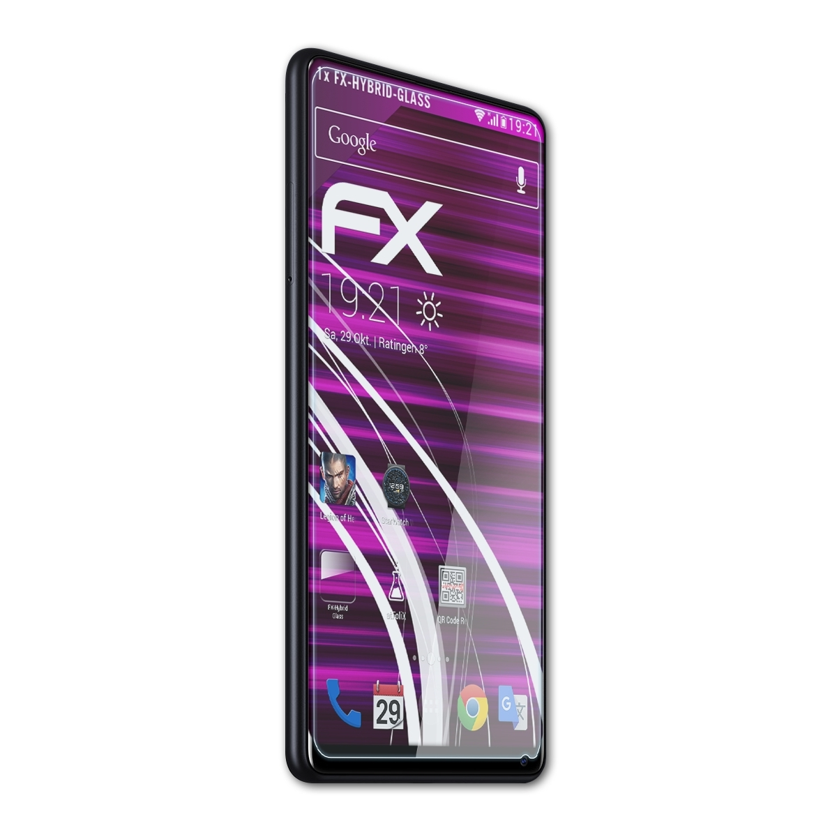 ATFOLIX FX-Hybrid-Glass Schutzglas(für Xiaomi Mix 2) Mi