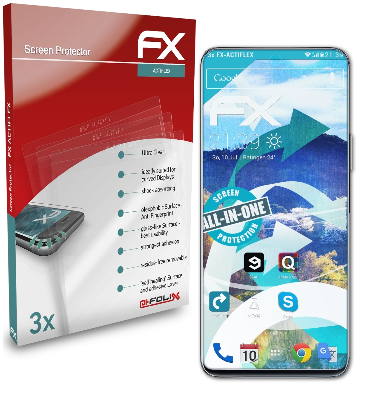 ATFOLIX 3x FX-ActiFleX Displayschutz(für SE) Honor X20