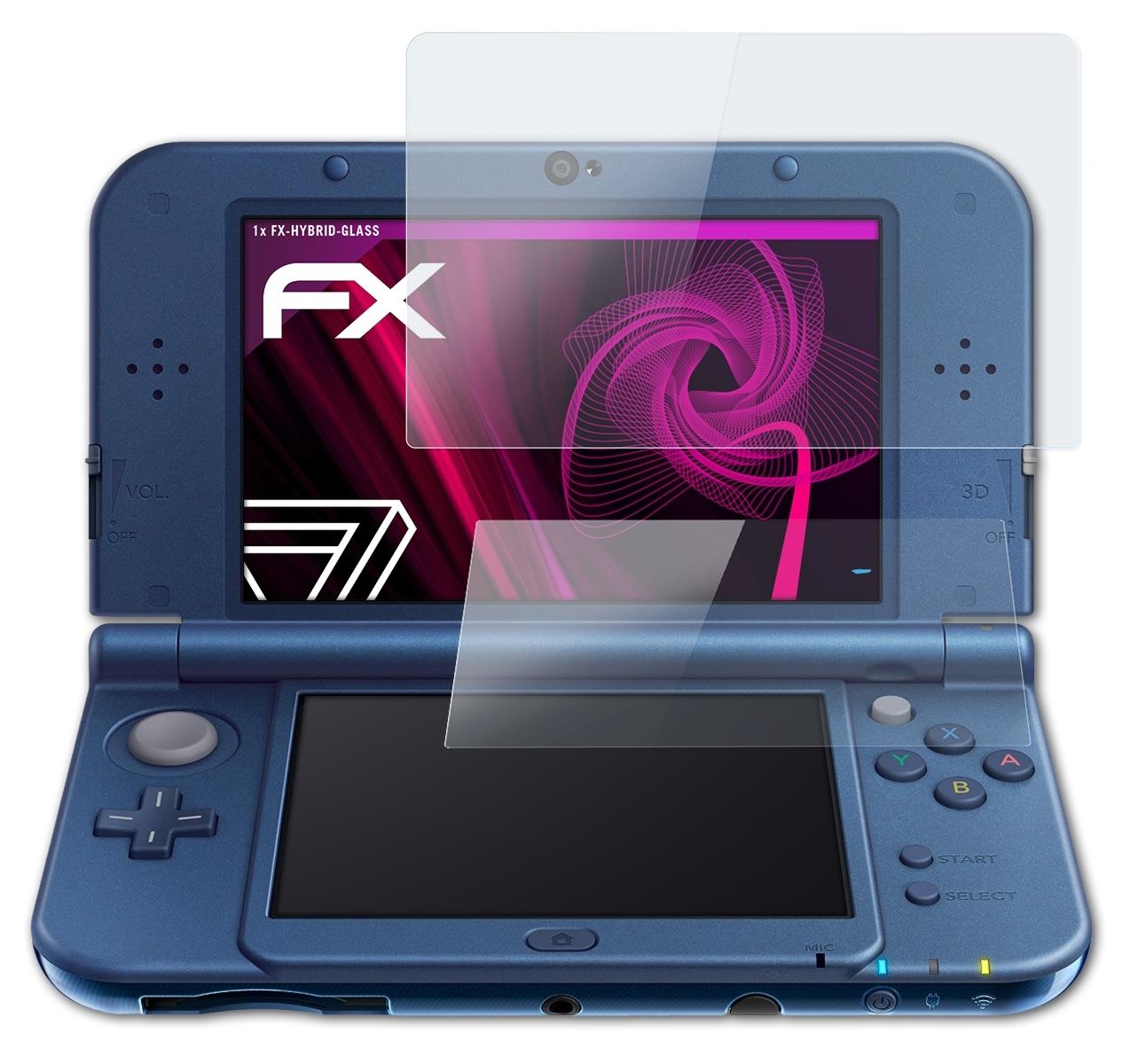 ATFOLIX FX-Hybrid-Glass Schutzglas(für New (2015)) 3DS Nintendo XL