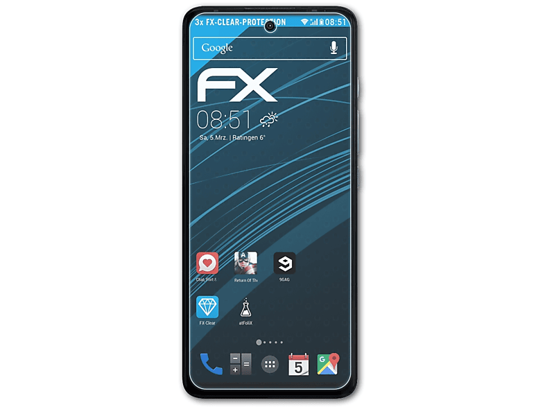 ATFOLIX 3x Motorola Moto FX-Clear Displayschutz(für G60)