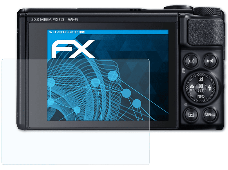 ATFOLIX 3x FX-Clear Displayschutz(für Canon PowerShot SX740 HS)