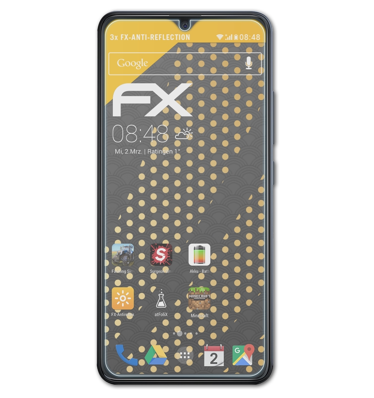 Note 3x FX-Antireflex ATFOLIX Displayschutz(für Cubot 7)