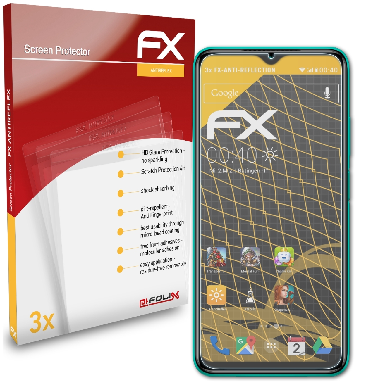 ATFOLIX Xiaomi 9T) Displayschutz(für FX-Antireflex 3x Redmi