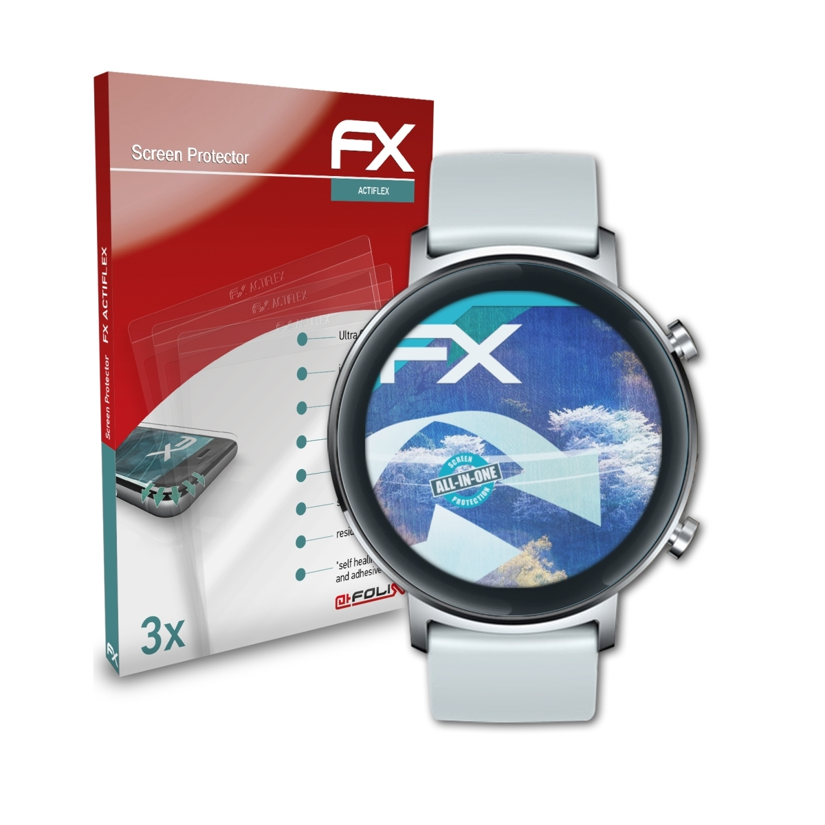 ATFOLIX 3x FX-ActiFleX Zeblaze GTR) Displayschutz(für