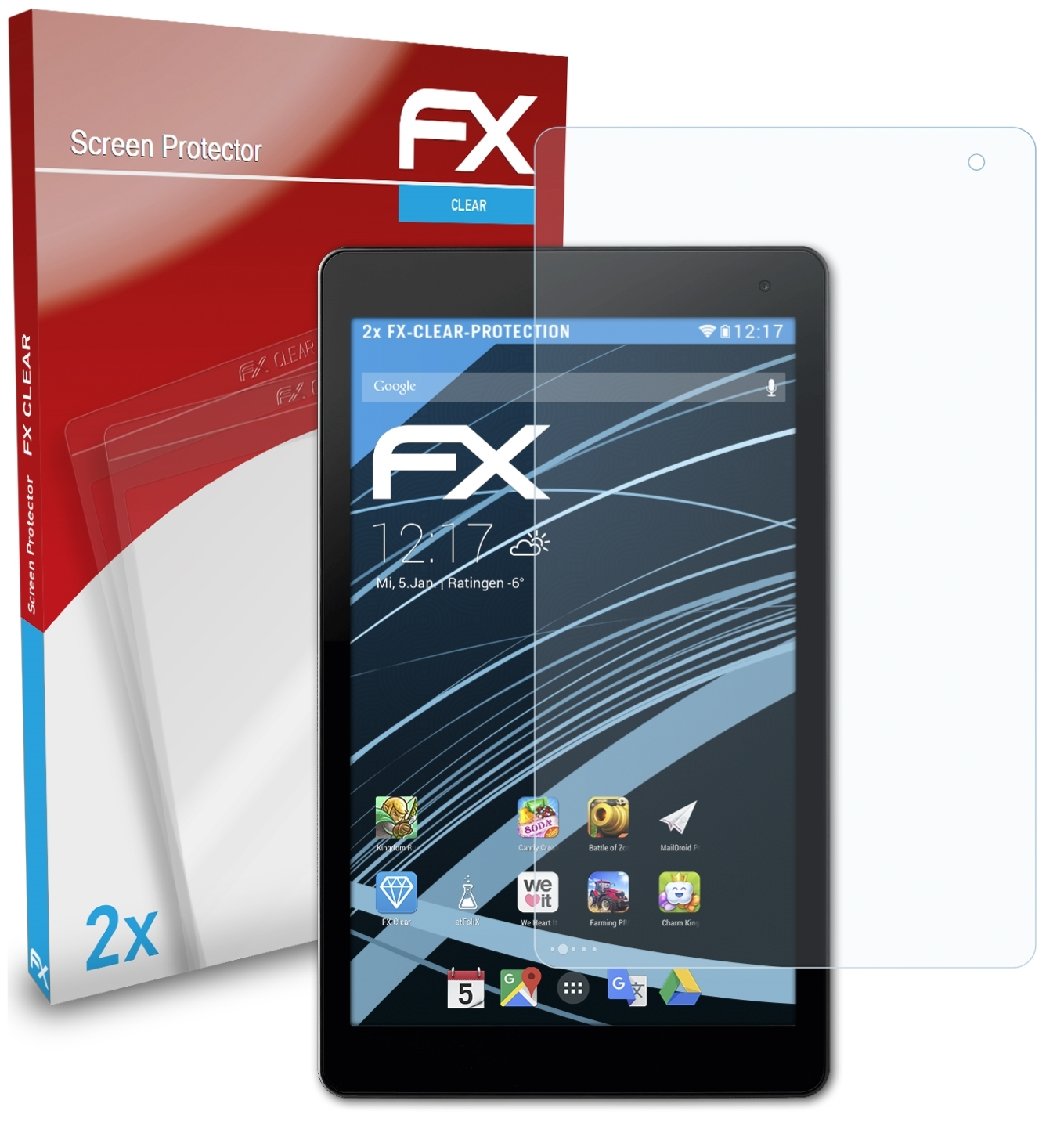 ATFOLIX 2x FX-Clear Displayschutz(für (MD61078)) P10610 Medion LIFETAB