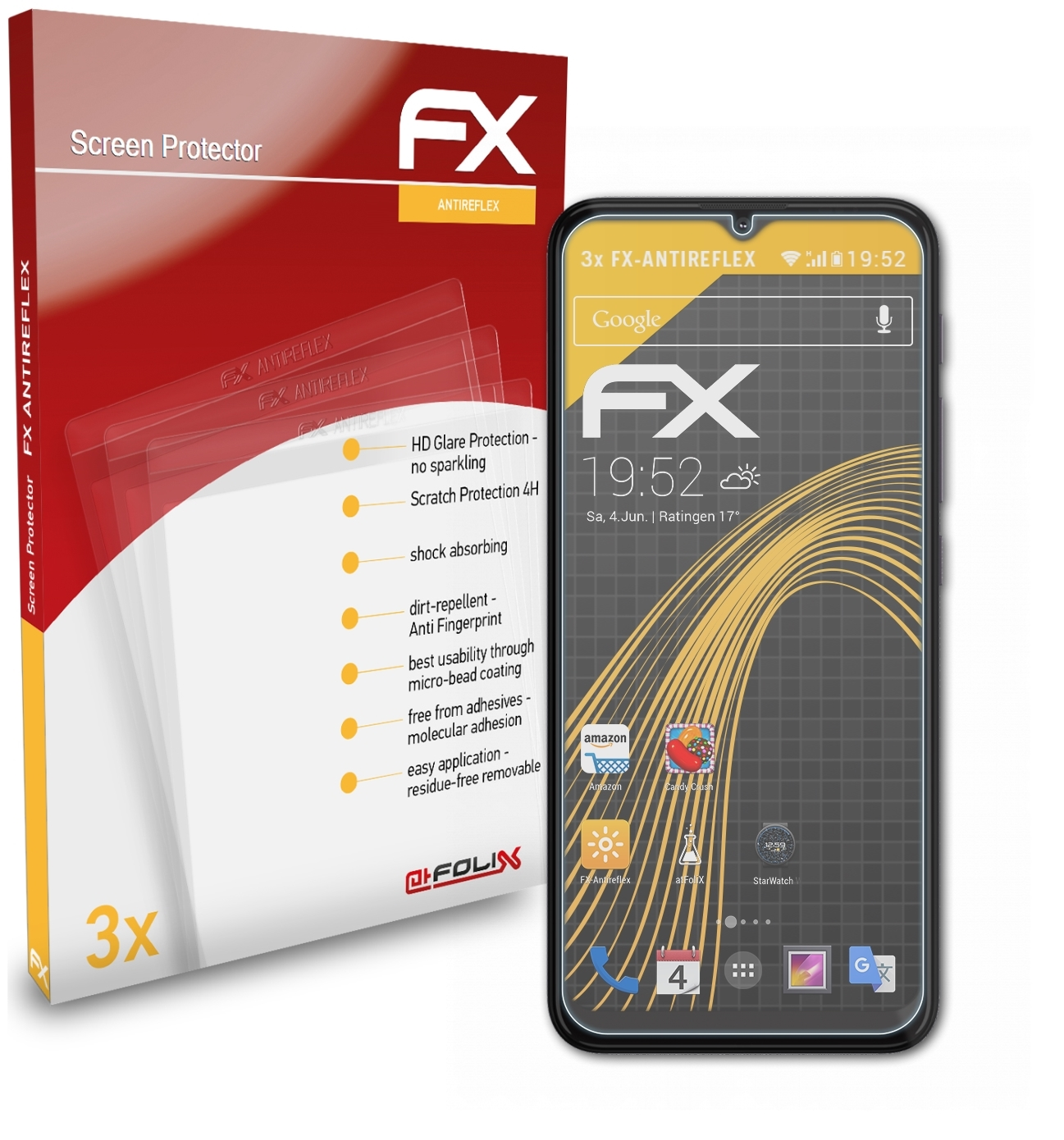 ATFOLIX G10) 3x Displayschutz(für Moto Motorola FX-Antireflex