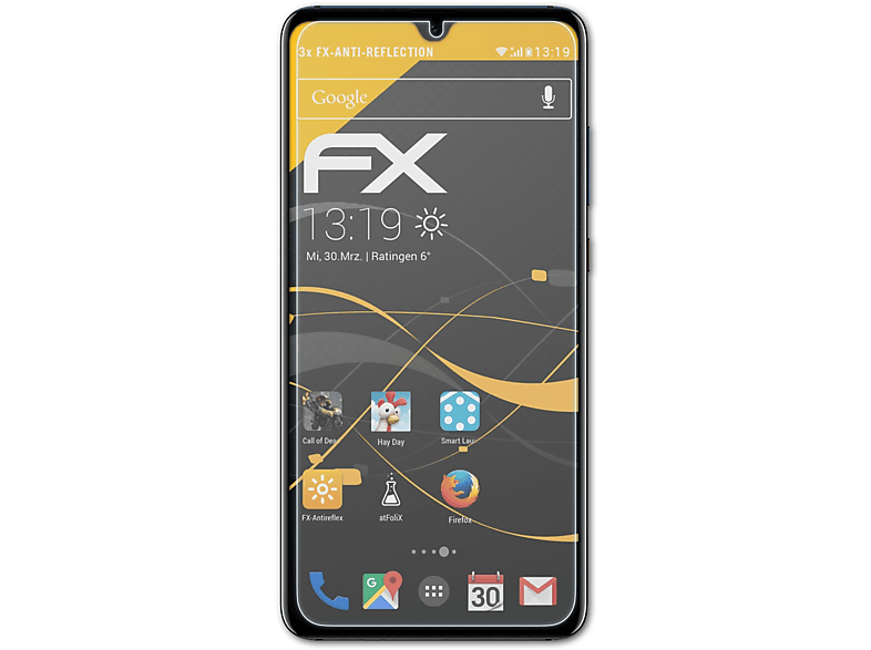 ATFOLIX 3x FX-Antireflex Displayschutz(für Huawei Mate 20)