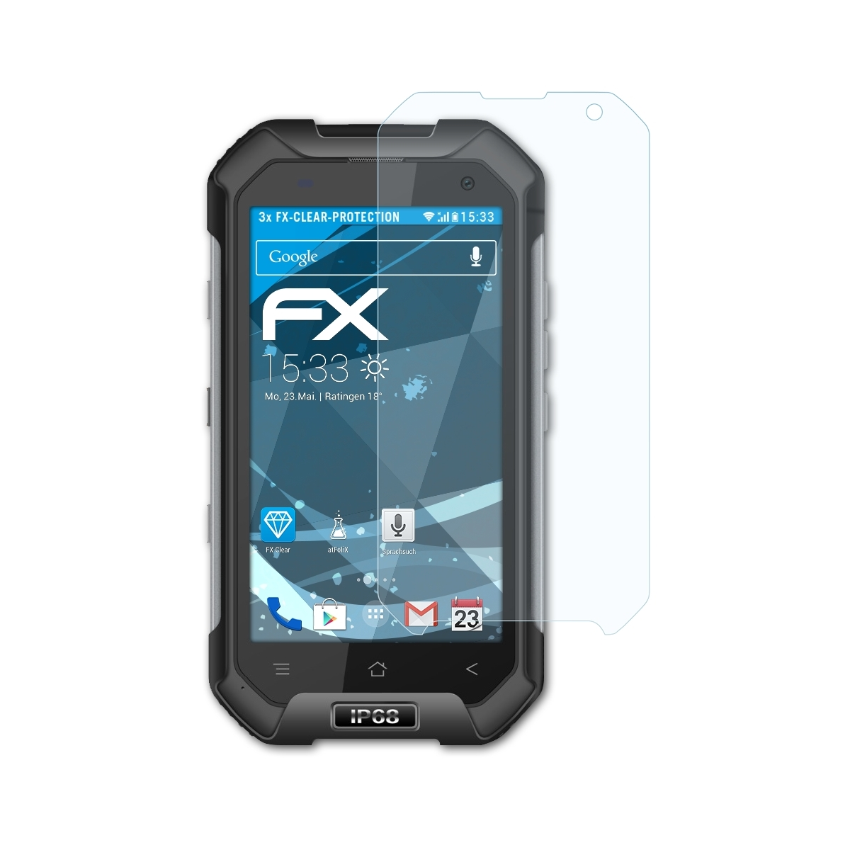 ATFOLIX 3x FX-Clear Displayschutz(für Blackview BV6000)