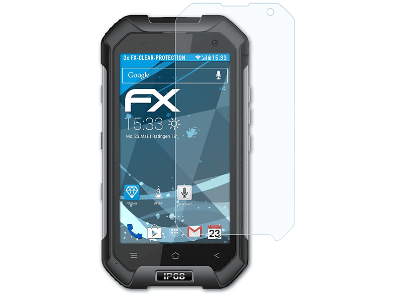 ATFOLIX 3x FX-Clear Displayschutz(für Blackview BV6000)