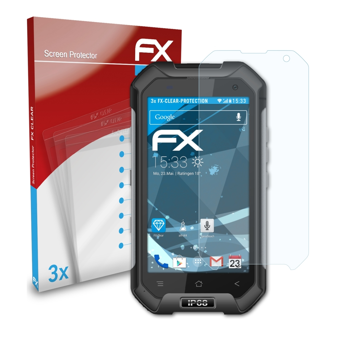 ATFOLIX FX-Clear BV6000) Blackview Displayschutz(für 3x