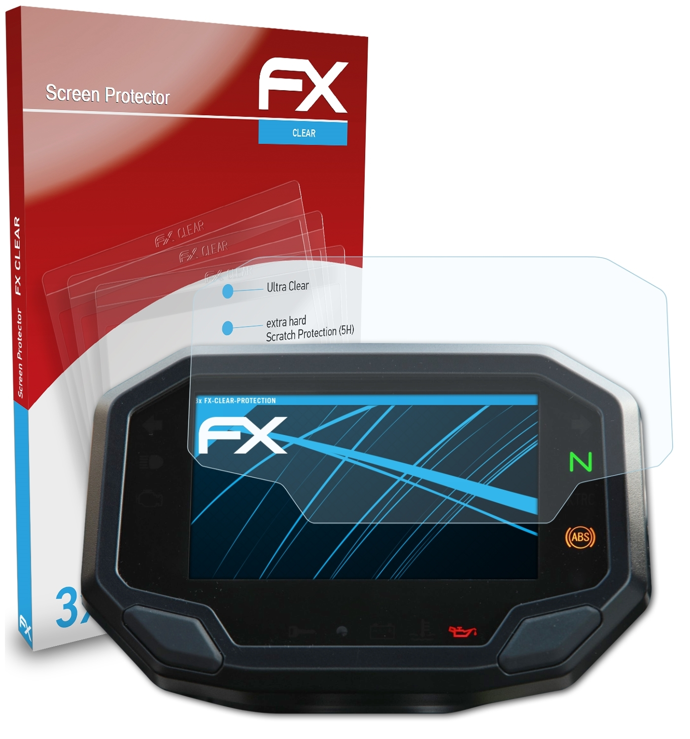 ATFOLIX 3x FX-Clear Z900 Displayschutz(für Kawasaki (2020))