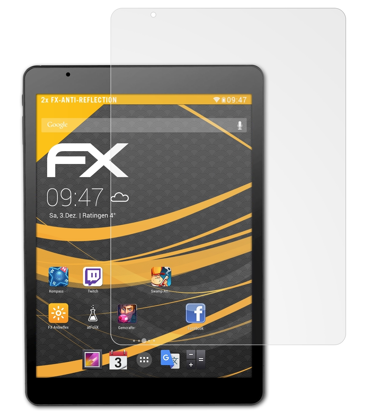 ATFOLIX (PX-8896)) FX-Antireflex Displayschutz(für 2x Touchlet X10.Octa