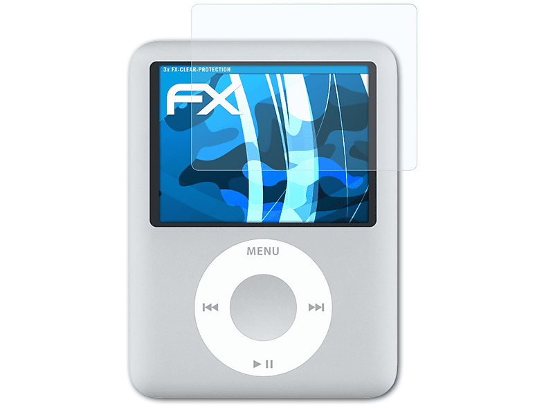 ATFOLIX 3x FX-Clear Displayschutz(für Apple iPod nano 3G)