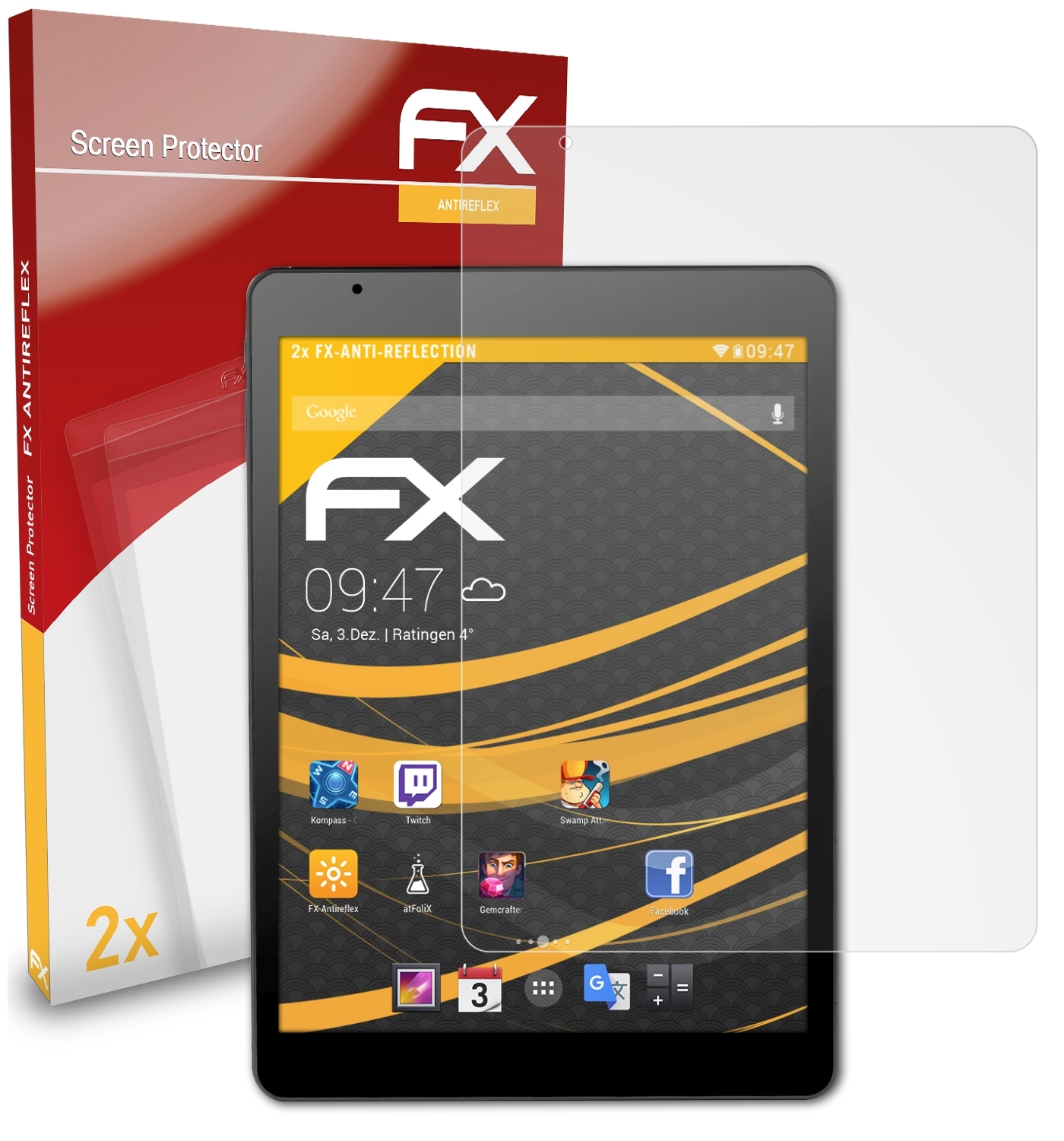 X10.Octa (PX-8896)) Touchlet ATFOLIX FX-Antireflex Displayschutz(für 2x