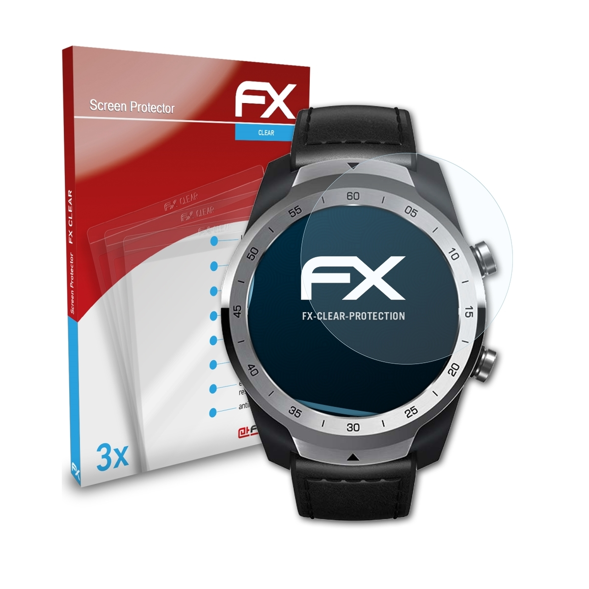 FX-Clear 3x ATFOLIX Displayschutz(für Pro (2020)) TicWatch Mobvoi