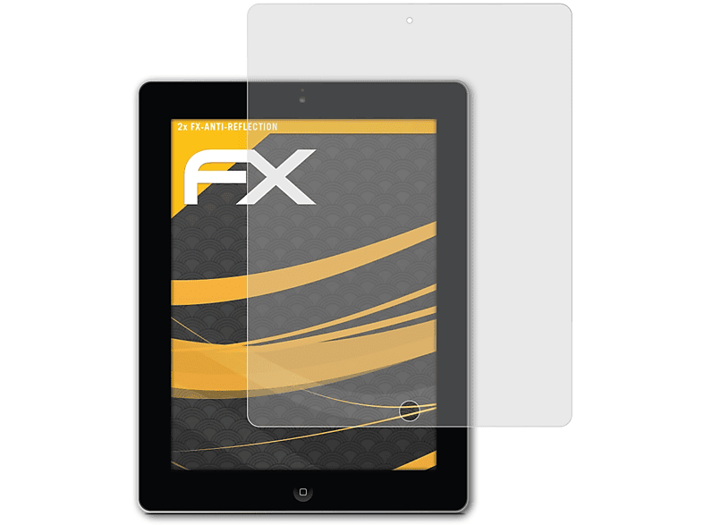 ATFOLIX 2x FX-Antireflex Displayschutz(für Apple iPad 4 / iPad 3 / iPad 2) | Tabletschutzfolien