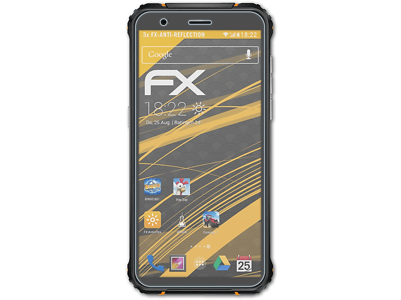 ATFOLIX 3x FX-Antireflex Displayschutz(für Blackview BV5100)