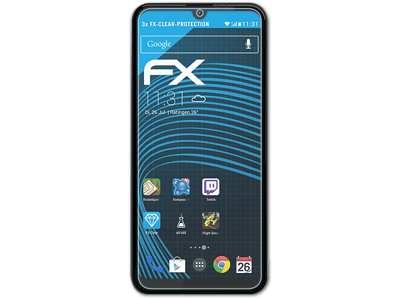 ATFOLIX 3x FX-Clear Displayschutz(für Gigaset GS3)