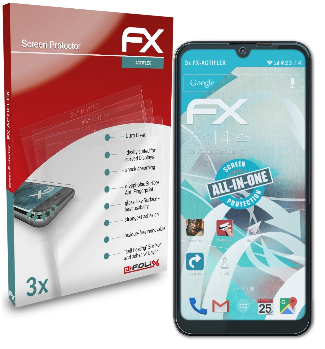 ATFOLIX 3x FX-ActiFleX Displayschutz(für Gigaset GS3)