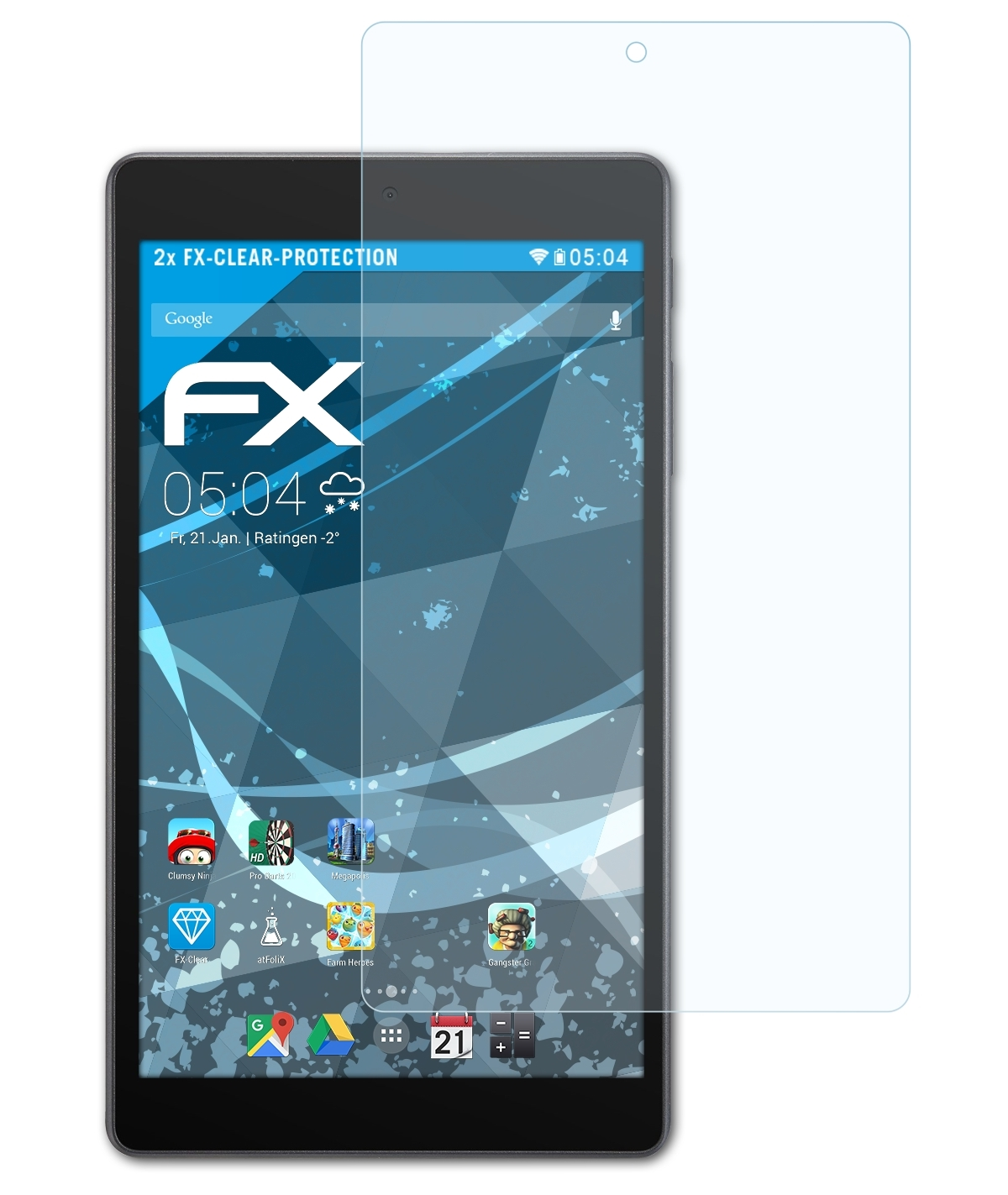 Alcatel FX-Clear (7)) Displayschutz(für 4 Pixi Touch 2x ATFOLIX One