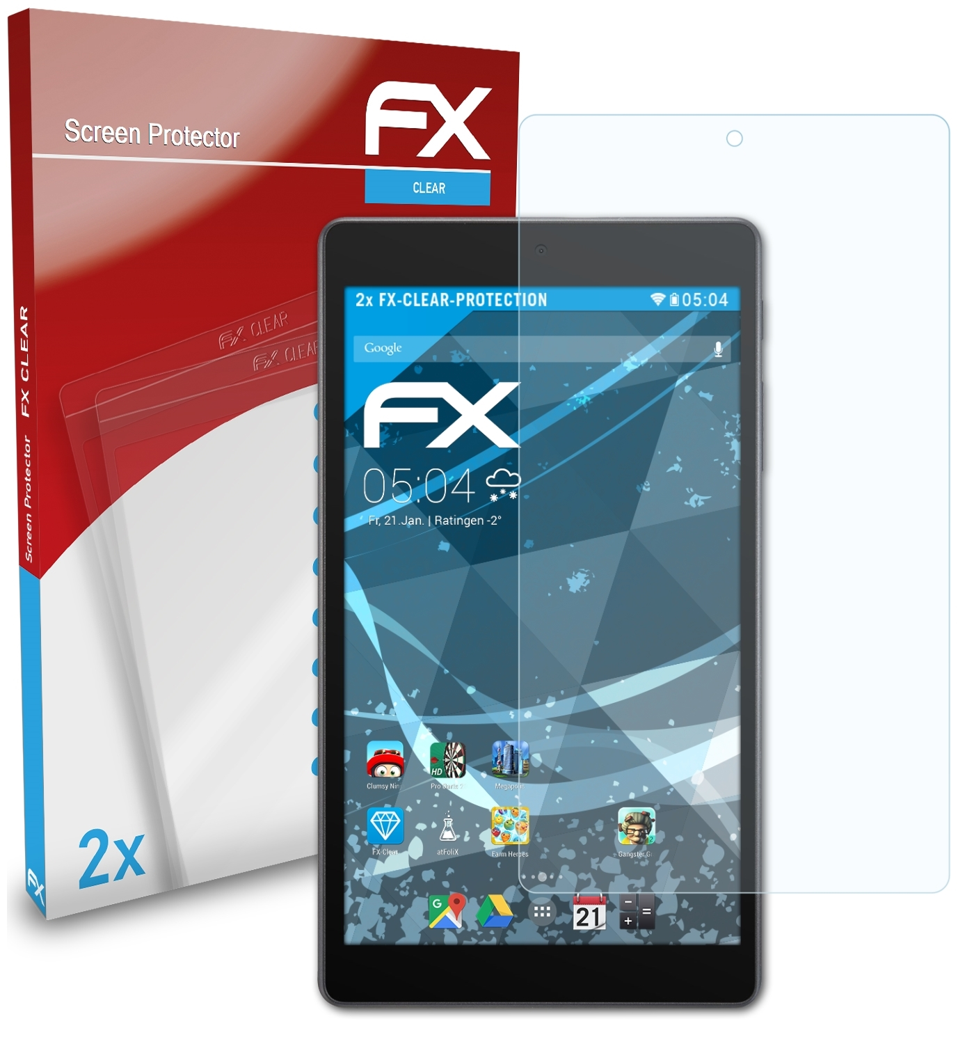 ATFOLIX 2x Pixi Displayschutz(für (7)) One Touch 4 Alcatel FX-Clear