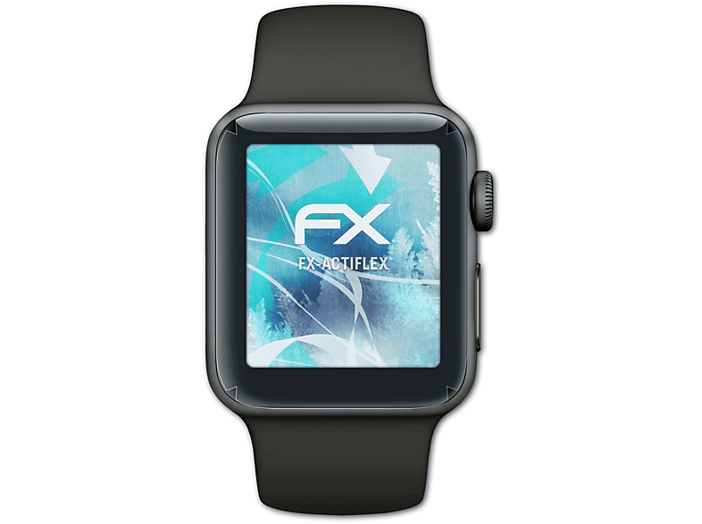 ATFOLIX 3x FX-ActiFleX Displayschutz(für Apple Watch 38 mm (Series 3)) | Smartwatch Schutzfolien & Gläser
