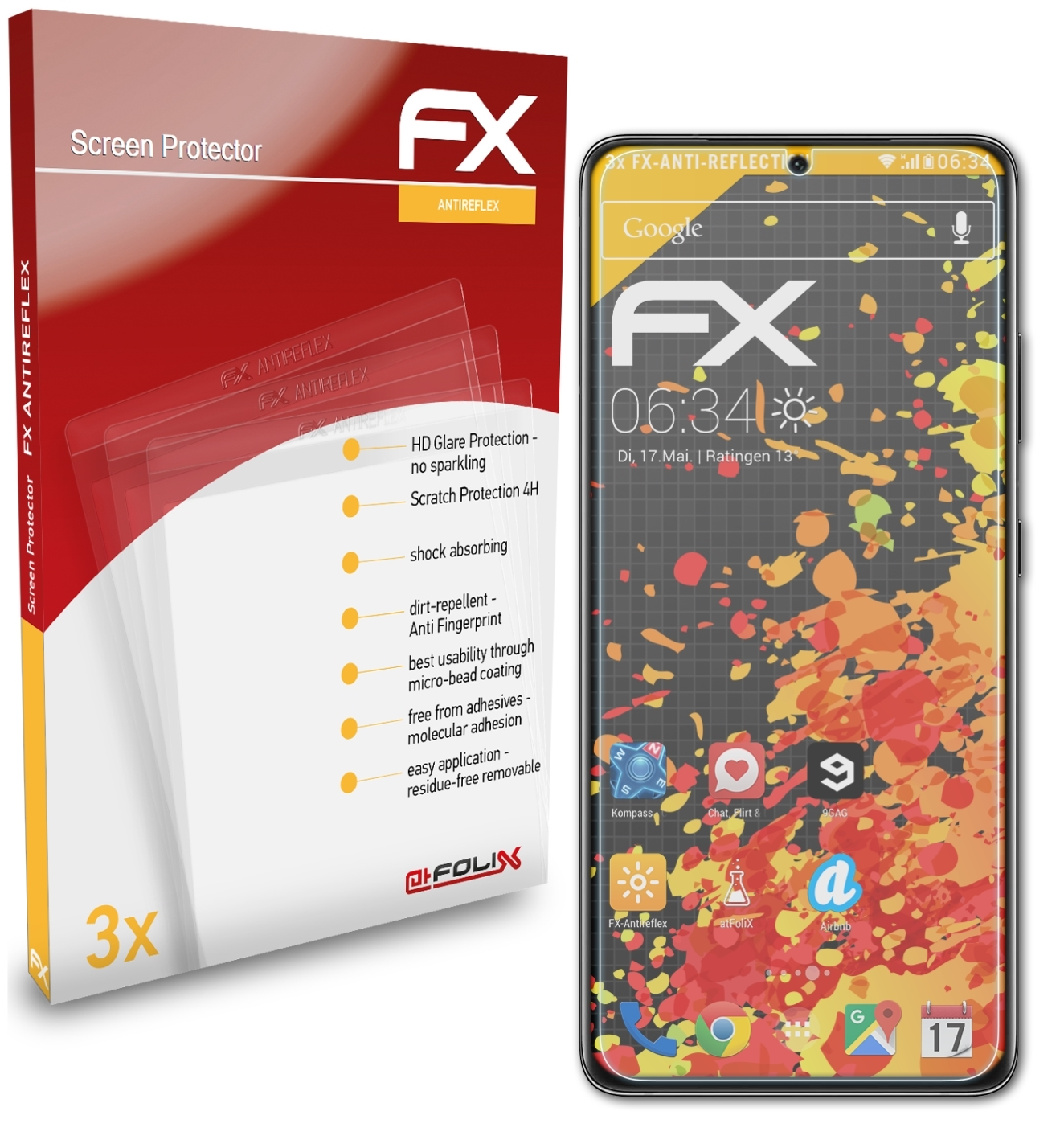 ATFOLIX 3x FX-Antireflex Displayschutz(für 5G) Samsung Galaxy Ultra S21