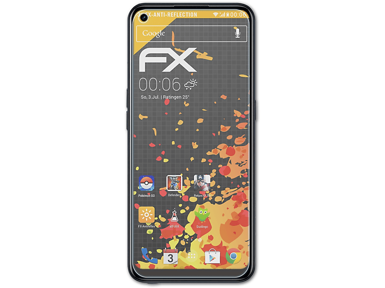 ATFOLIX 3x FX-Antireflex Displayschutz(für Oppo A53 (2020))