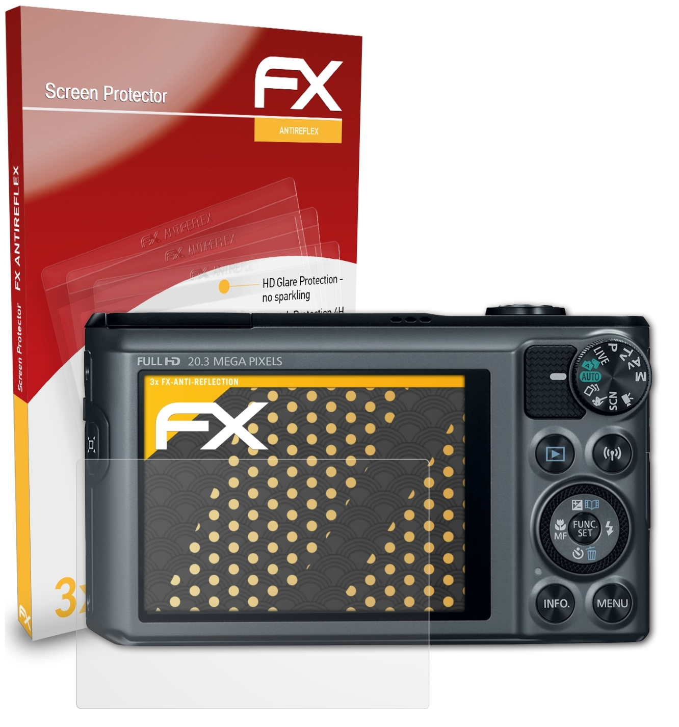 ATFOLIX 3x FX-Antireflex Displayschutz(für PowerShot SX720 HS) Canon