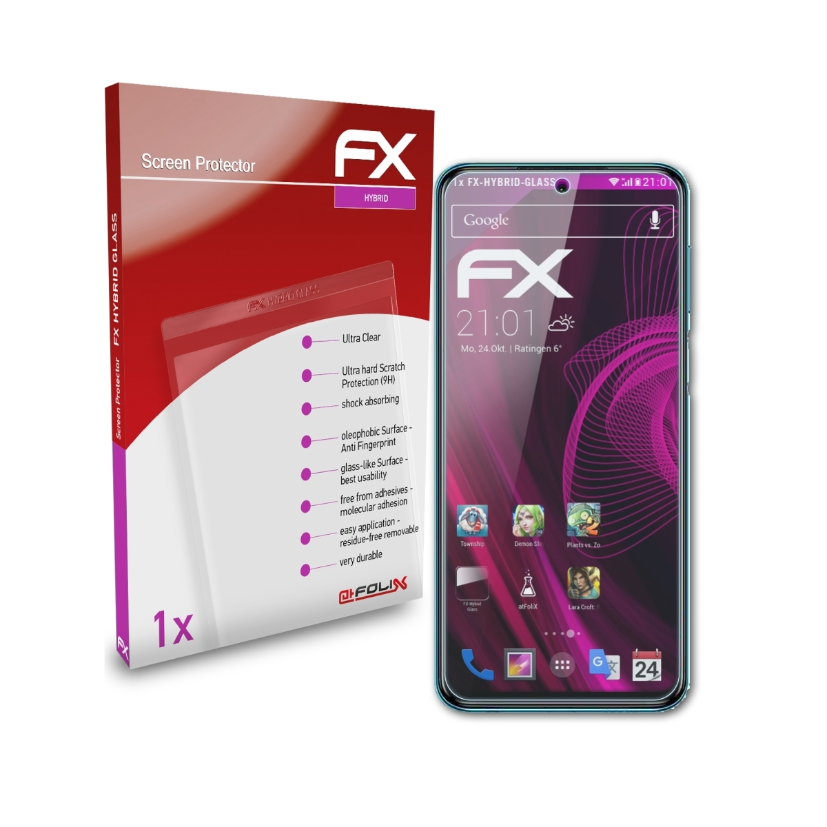 ATFOLIX FX-Hybrid-Glass Schutzglas(für Xiaomi Redmi 9 Pro) Note