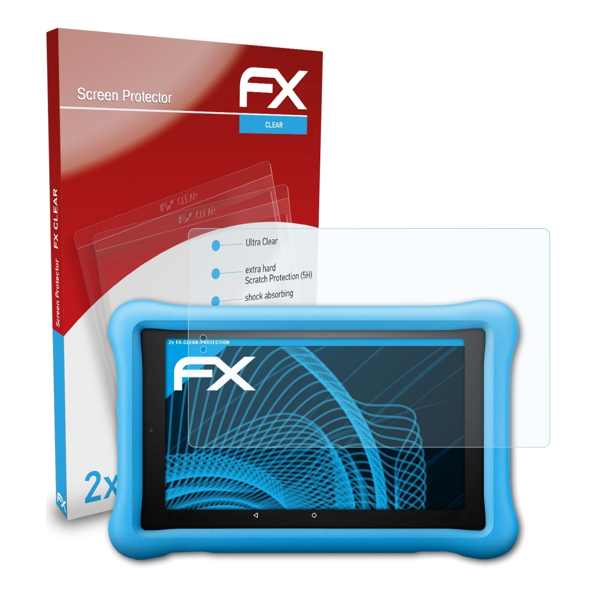 ATFOLIX 2x FX-Clear Amazon Fire 8 Edition 2018)) (Model Displayschutz(für Kids HD