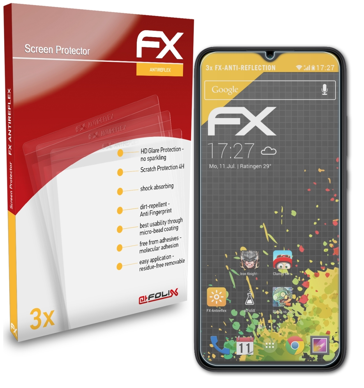 ATFOLIX 3x Xiaomi Redmi Displayschutz(für 9A) FX-Antireflex
