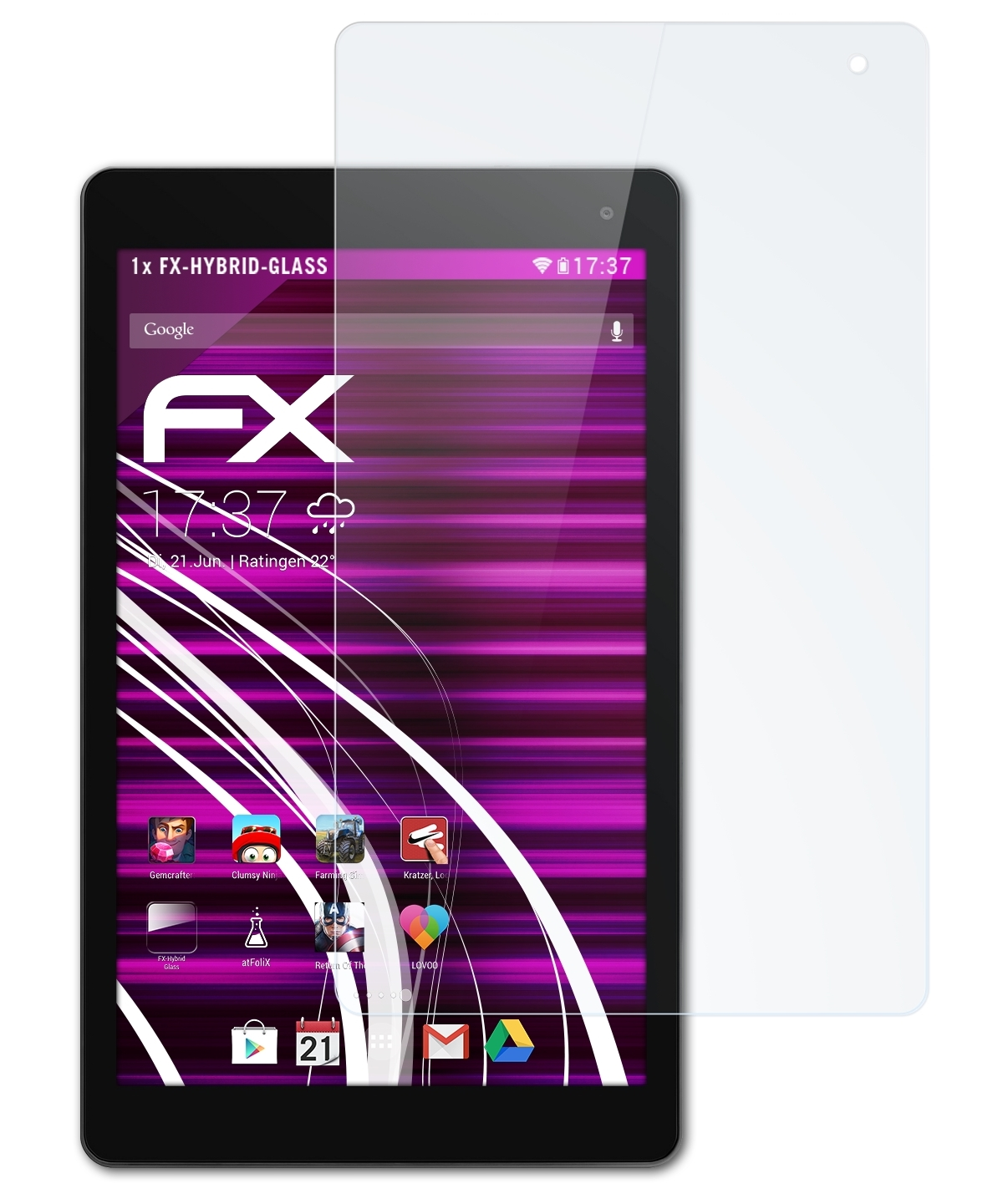 ATFOLIX FX-Hybrid-Glass P10603 LIFETAB Medion Schutzglas(für (MD60876))