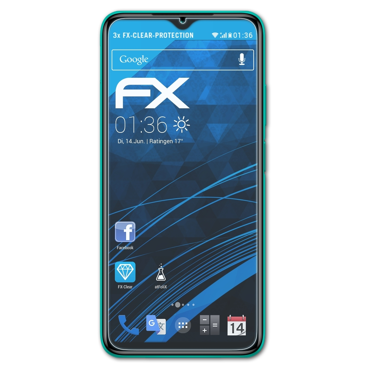 9T) FX-Clear Xiaomi Redmi ATFOLIX Displayschutz(für 3x