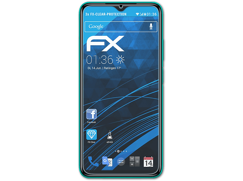 3x ATFOLIX 9T) Redmi FX-Clear Xiaomi Displayschutz(für