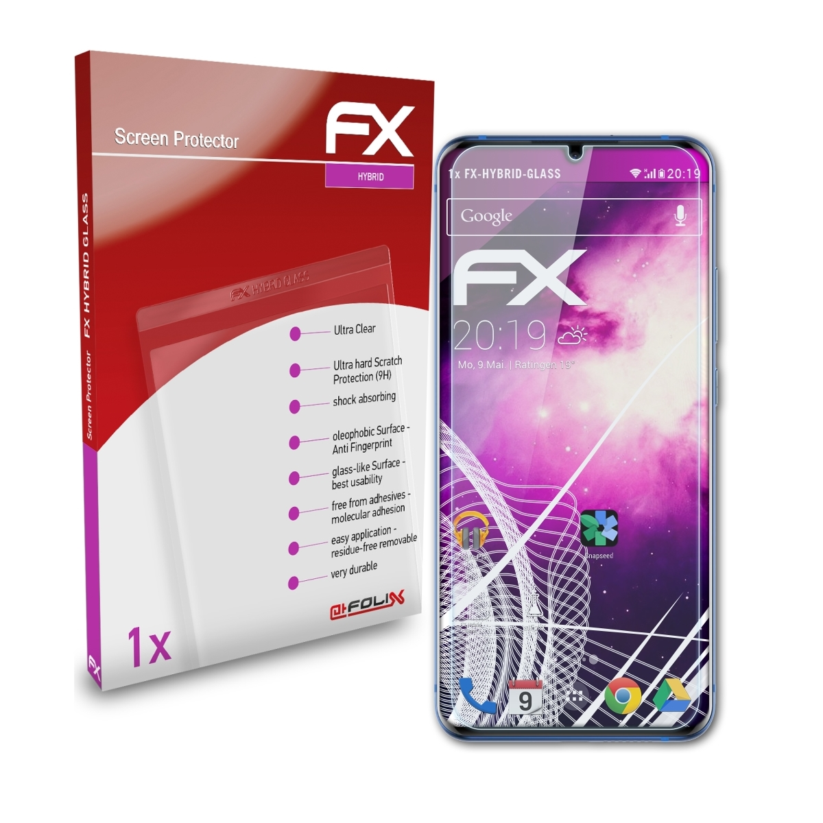 ATFOLIX ZTE 10s Pro) Schutzglas(für FX-Hybrid-Glass Axon