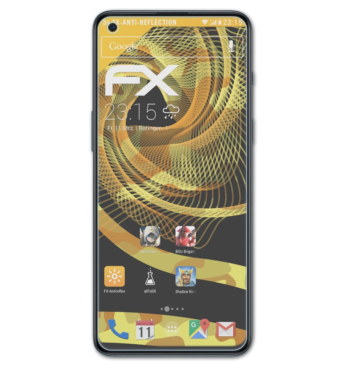 OnePlus ATFOLIX 5G) Displayschutz(für 2 FX-Antireflex Nord 3x