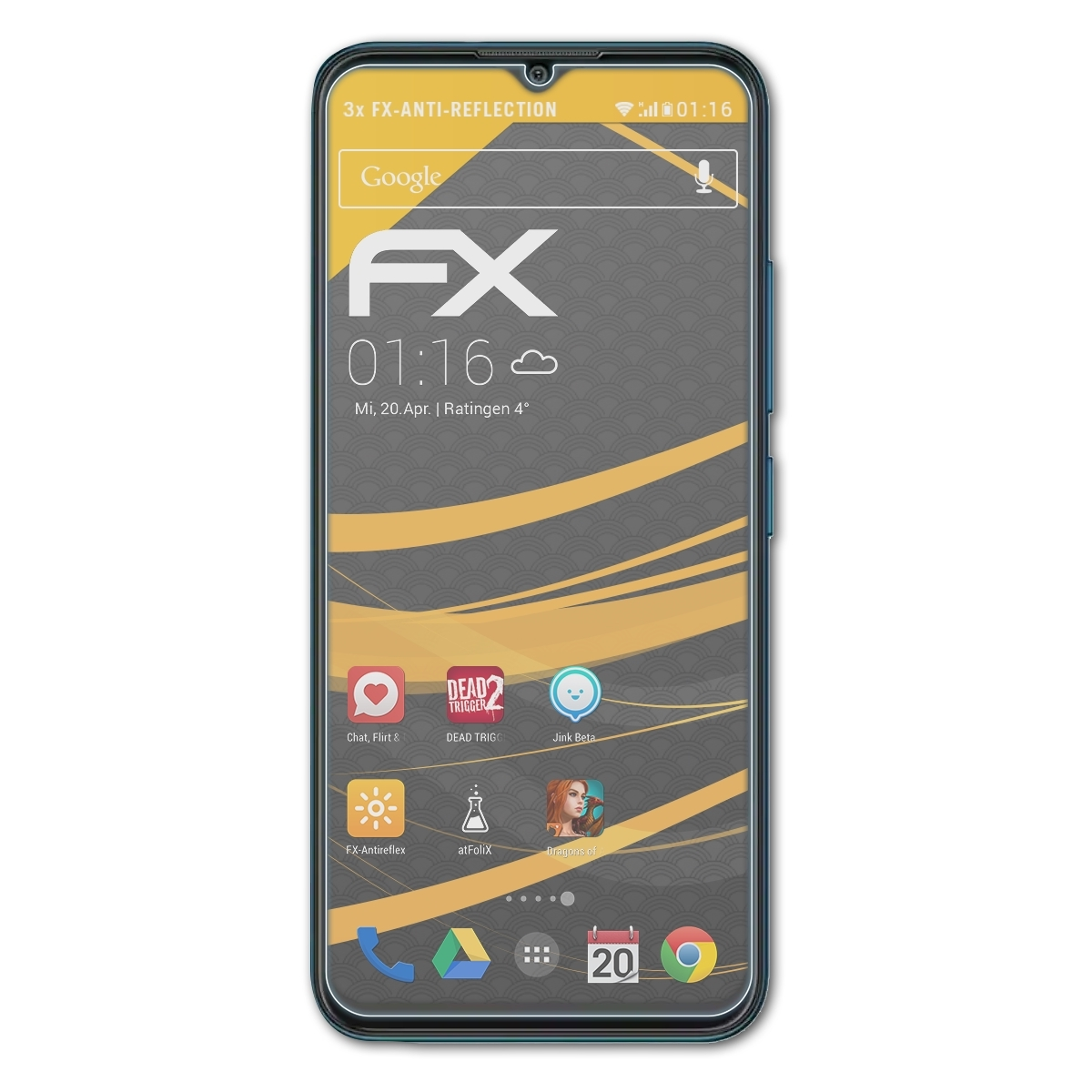 ATFOLIX 3x FX-Antireflex Displayschutz(für Coolpad Cool 20)