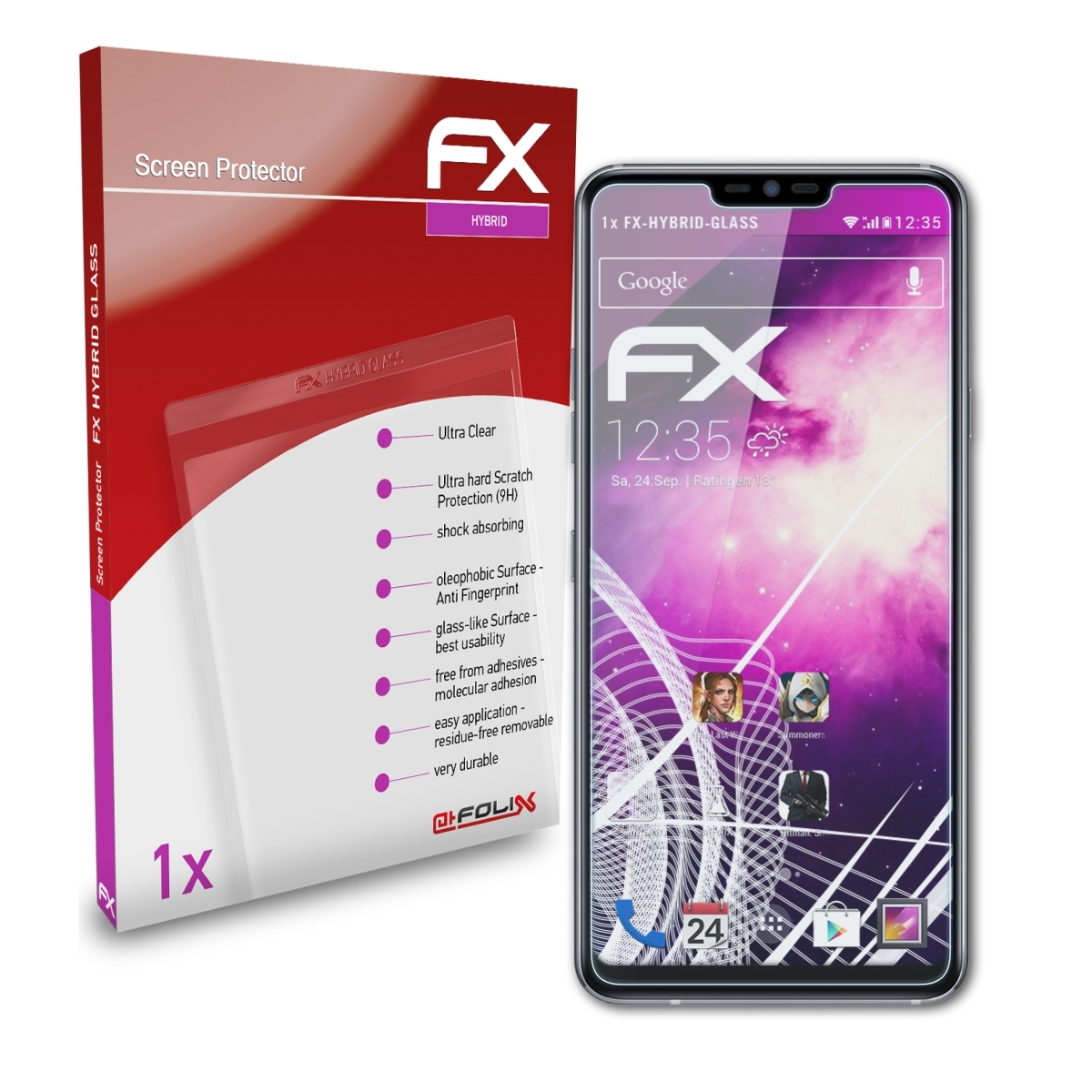 ATFOLIX FX-Hybrid-Glass Schutzglas(für LG ThinQ) G7