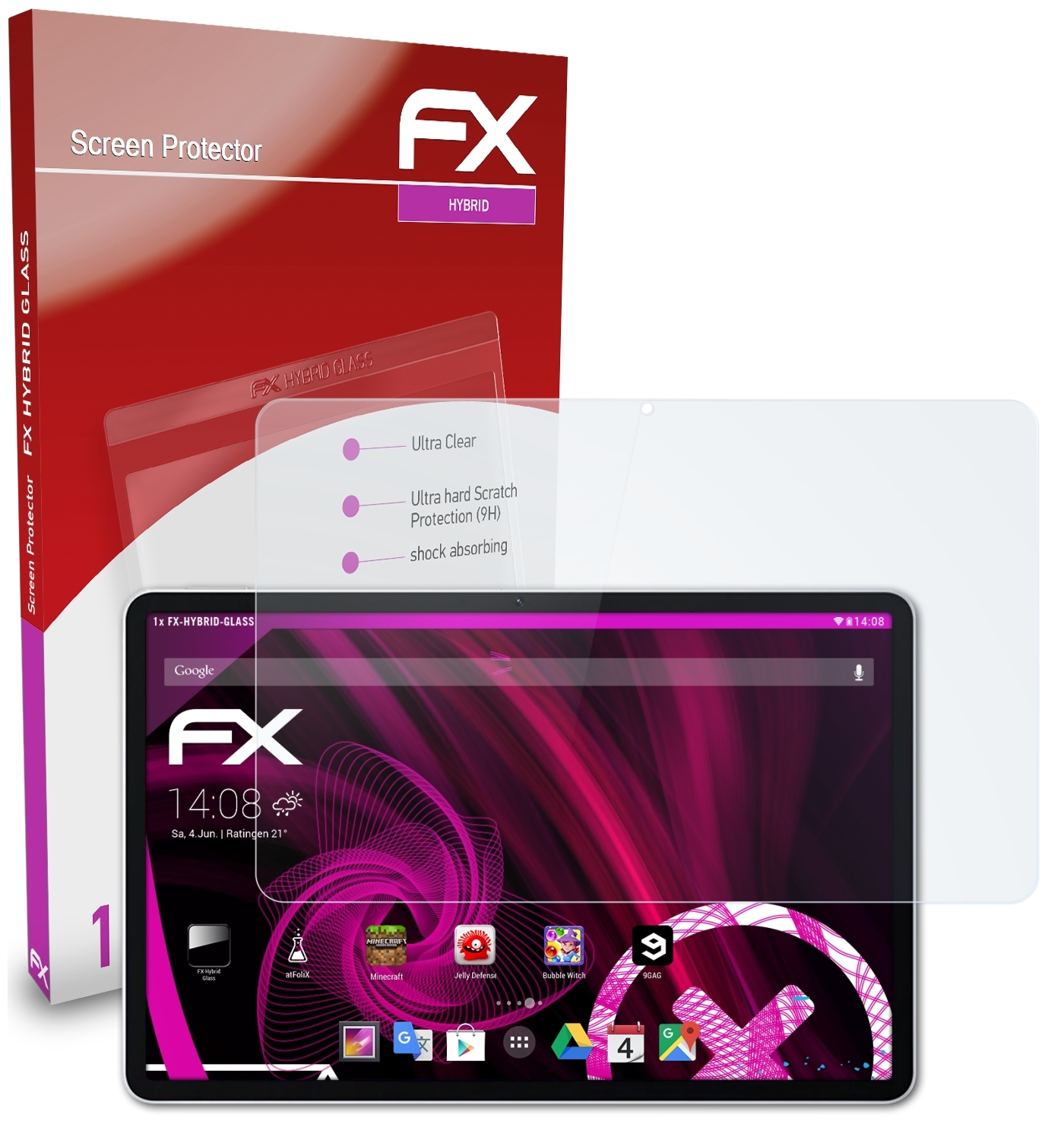 ATFOLIX FX-Hybrid-Glass Pro Honor V7 Pad 5G) Schutzglas(für
