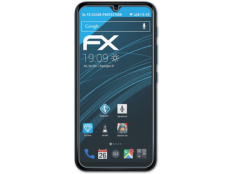 ATFOLIX 3x FX-Clear Displayschutz(für Wiko Y62)