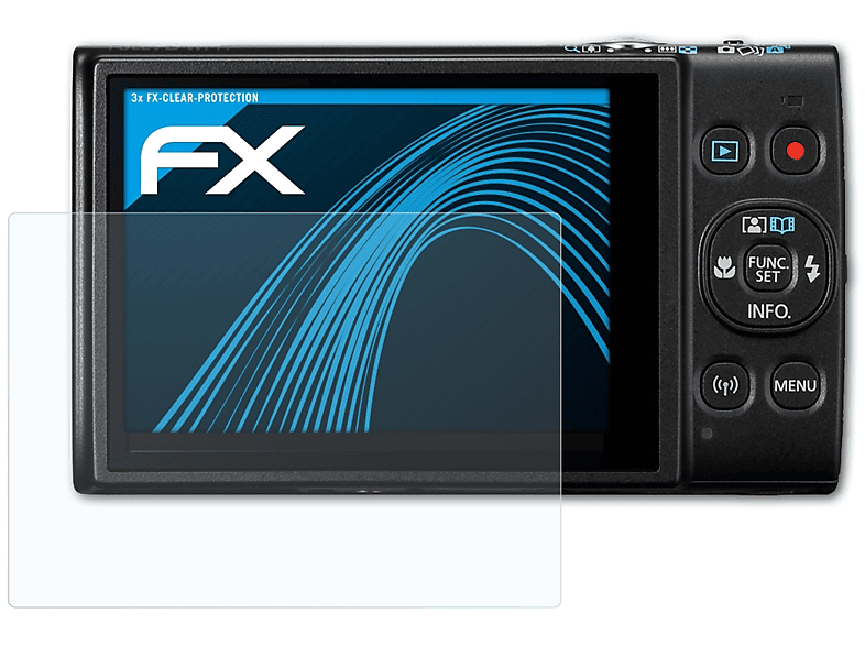 ATFOLIX 3x FX-Clear Displayschutz(für Canon Digital IXUS 285 HS)